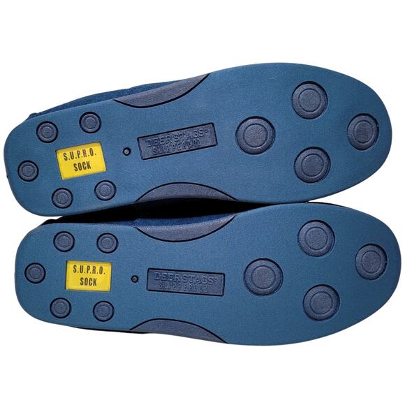 Deer Stags Men Spun Slip On Plush Loafer Slipper Size US 13M Royal Blue Felt